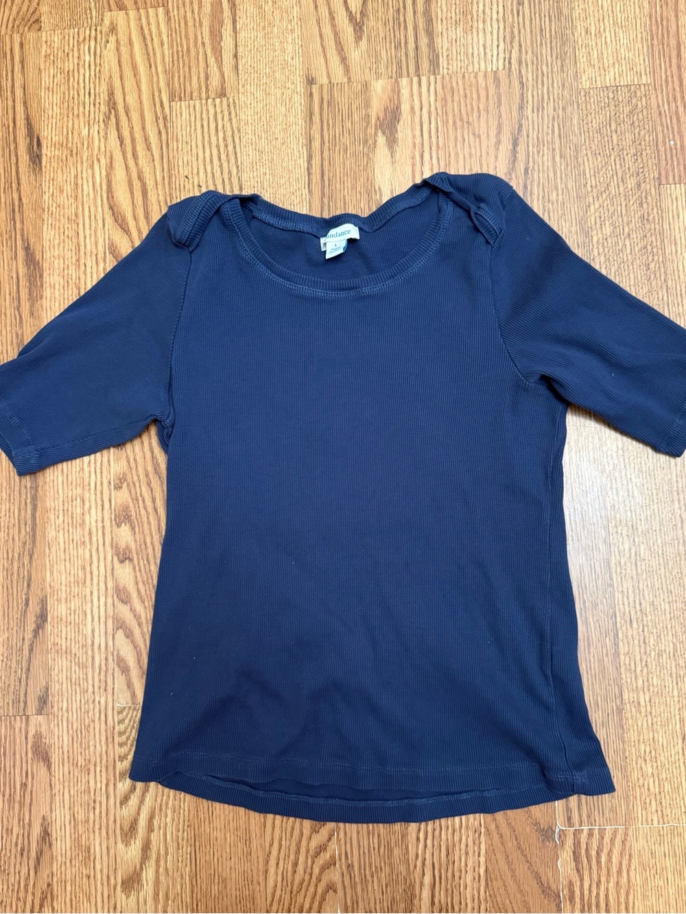 Sundance Navy Ribbed Regan Sweet Tee Navy large